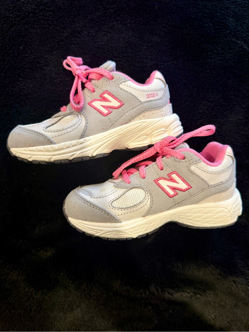 New Balance Kids Gray and Pink Running Sneakers